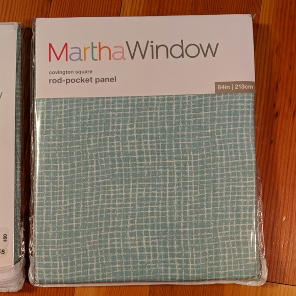 Martha Window Accents 4 Turquoise Teal Checked Curtain Panels 50